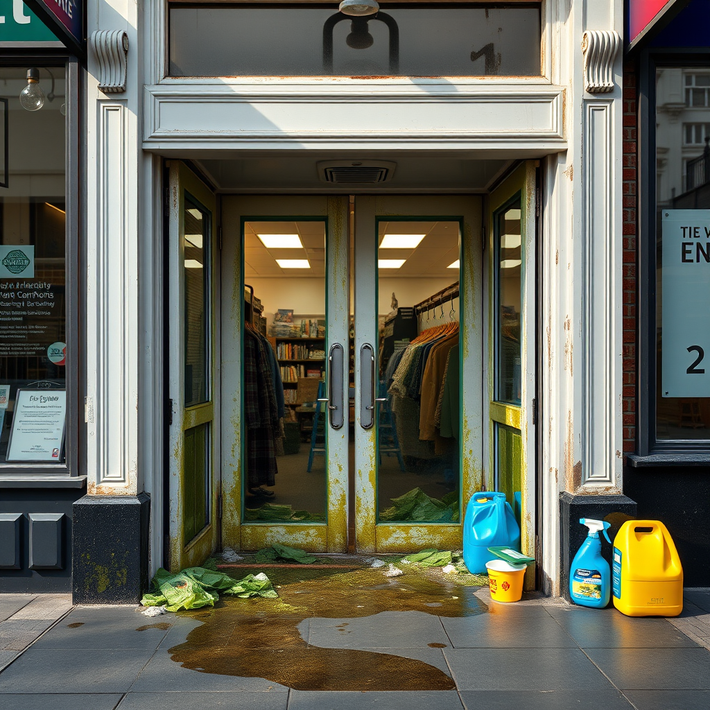 Anger as shop could not open due to sick in doorway
